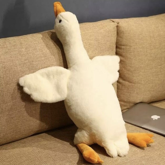 Милий гусь 130 см, Гуска м'яка іграшка, Іграшка гуска-обійми плед якісна, М'які іграшки-подушки XH-49 Львів - фото 2