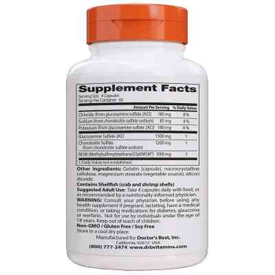 Витаминно-минеральный комплекс Doctor's Best Глюкозамин & Хондроитин & МСМ, OptiMSM, 240 капсул (DRB-00081) Винница