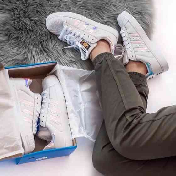 Кроссовки Adidas Superstar Белые Адидас Суперстар Кожаные Женские (размеры: 36,37,38,39,40) - 29-1 Видео Обзор Днепр