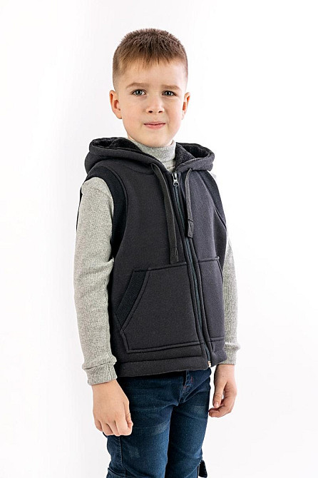 Жилет дитячий, чорний, сірий меланж, молочний 122 топ Крохатушка одяг Київ - фото 1