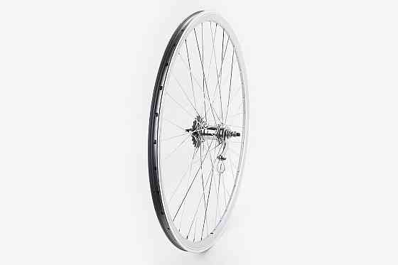 Колесо 28" заднє, обід "крапля" алюмінієвий, втулка ХВЗ VELOSTEEL (Чехія) 14Gх36H, крепл. гайка, сіре Київ