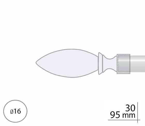 Закінчення для карнизу Orvit ІНСАНА 16 мм БЛАКИТЬ ЗОЛОТА Львів