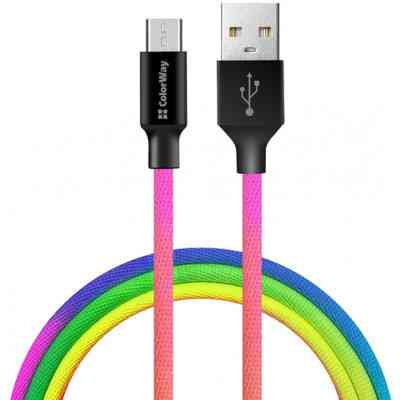 Дата кабель USB 2.0 AM to Micro 5P 1.0m multicolor ColorWay (CW-CBUM017-MC) Вінниця