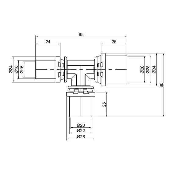 Трійник прес Icma 16х20х26 No406 Київ