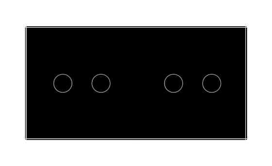 Розумний сенсорний прохідний/перехресний вимикач 4 сенсора (2-2) Livolo чорний скло (VL-C702SZ/C702SZ-12) Коломия