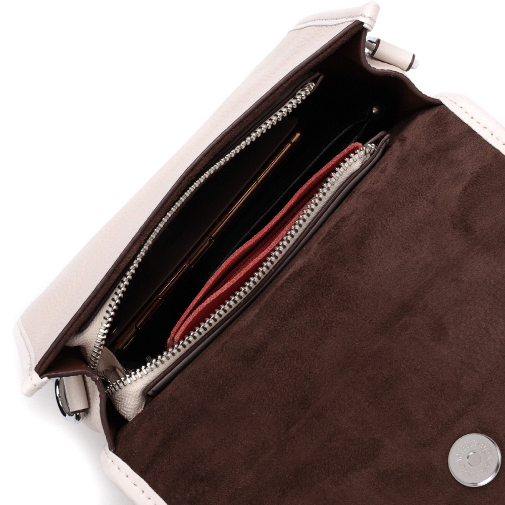 Женская кожаная сумка с полукруглым клапаном Vintage 22258 Белая Киев - изображение 8