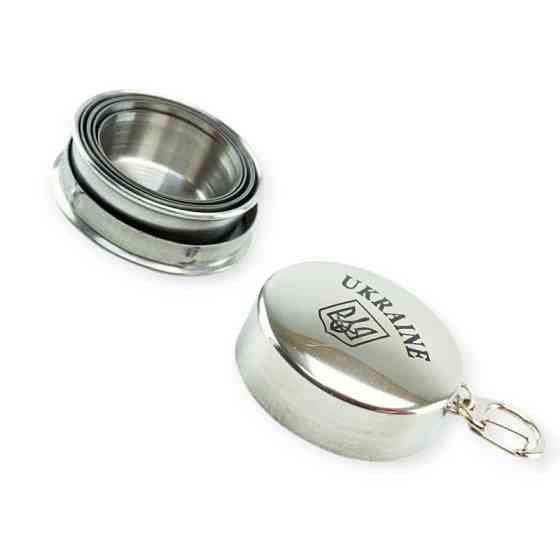 Стакан автомобильный нержавейка складной с крышкой 50мл 