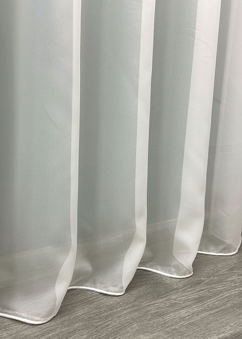 Тюль VR-Textil Вуаль 1831т Шифон однотонный Кремовый 600х270 см (43-297) Киев - изображение 7