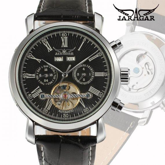 Мужские наручные механические часы Jaragar Silver Star (Серебристые с черным) Винница - изображение 8