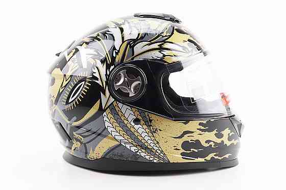 Шолом інтеграл, закритий BLD-М65 L (59-60см), ЧОРНИЙ/ЗОЛОТИСТО-СІРИЙ "Totem" Київ
