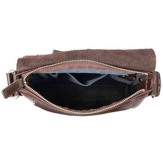 Сумка месенджер в гладкій шкірі GRANDE PELLE 11334 Шоколадна Київ