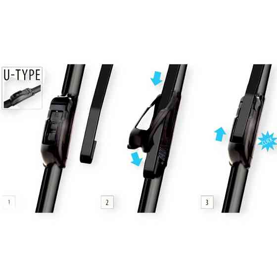 Щітка oximo безкаркасна 650мм під гак 8,9мм двірника Мукачево