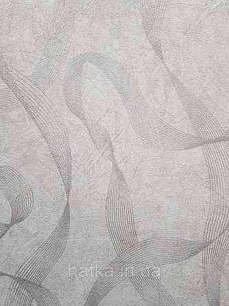 Шпалери метрові вінілові на флізеліні Sintra Vila абстракція зигзаги смуги молочні сріблясті 532508 Київ