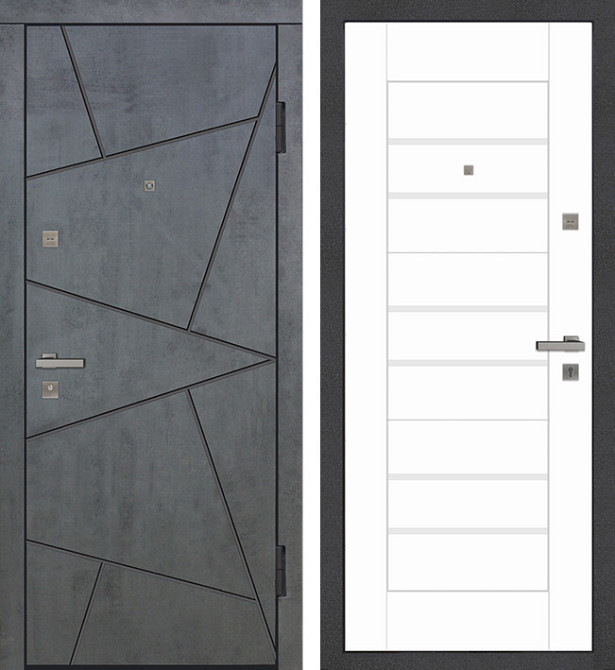 Двери входные Riccardi Стандарт 7U-BIT 06 G  Бетон темный/белый мат G Киев - изображение 1