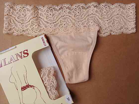 Стринги кружевные хлопок (2шт в уп) Lans 22/030 XL, Бежевый Киев