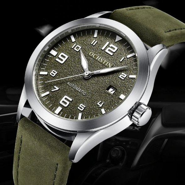 Водостійкий механічний годинник Ochstin Military silver Вінниця - фото 3
