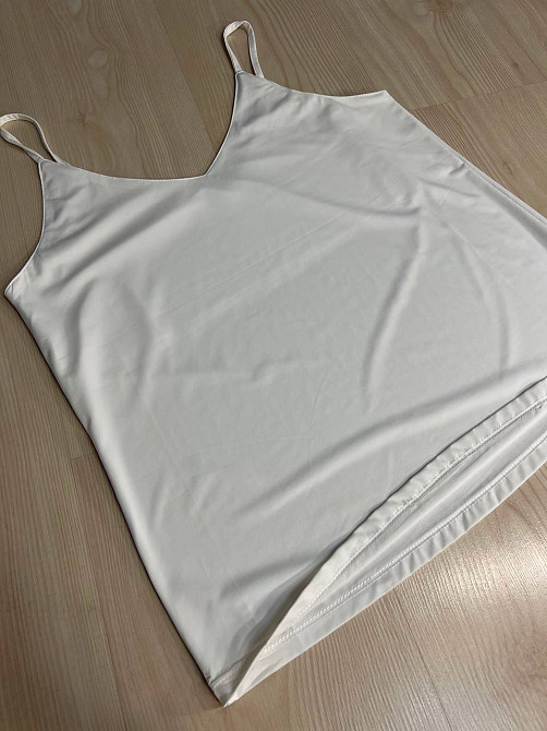 Майка женская A-N Q-13 базовая на тонких бретелях с подкладкой, белый, one size Киев - изображение 9