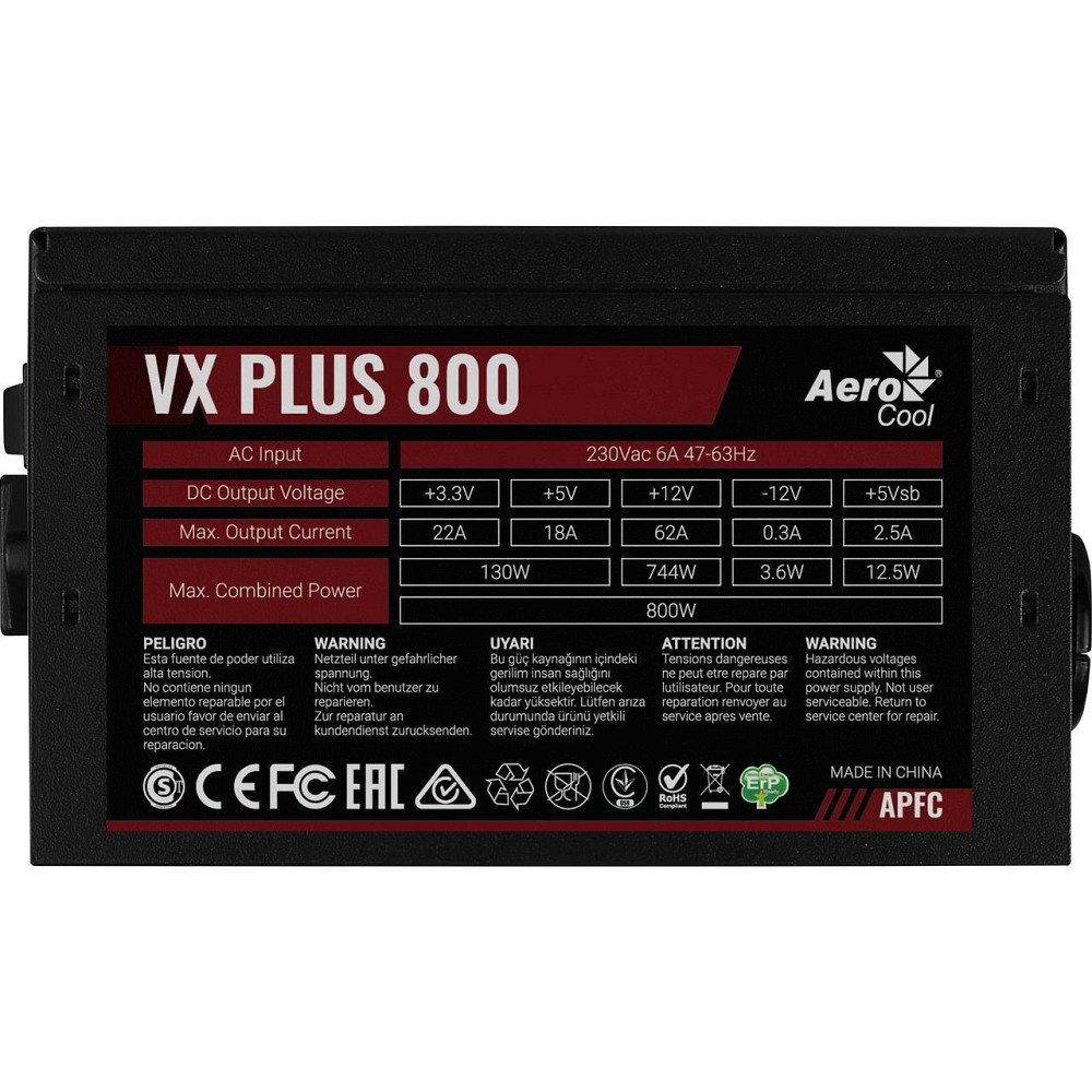 Блок живлення AeroCool VX Plus Stealth 800 (ACPN-VS80AEY.12) 800W ( 13449 ) Харьков - изображение 2