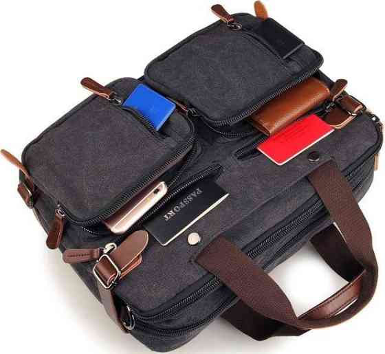 Сумка мужская Vintage 14480 трансформер Серая Киев