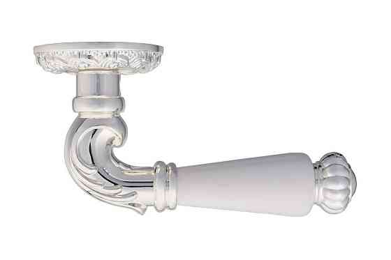 Ручки дверні Gavroche NEODIUM BS/White  яскраве срібло/ білий Київ