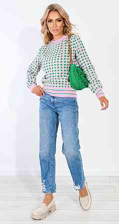 Красивый свитер в клетку (48-52) Киев