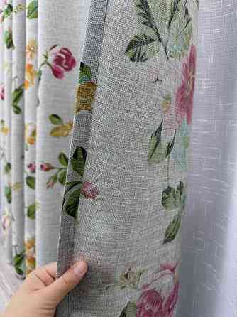 Комплект штор VR-Textil Лен Прованс 150х270 2шт и Тюль 500х270 2083ш-115т Разноцветный с белым 71-218/4 Киев