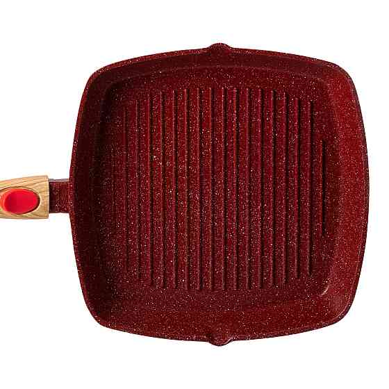 MGC Алюмінієва сковорода-гриль 28 см зі скляною кришкою Square Red MGC HP-4-462R Коломыя