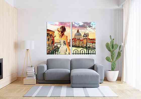 Модульная картина в гостиную / спальню  Дівчина в Венеції  TLV-2_056 Київ