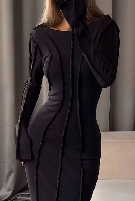 Женское силуэтное макси платье с длинным рукавом вискоза 46/48 Одесса - изображение 6