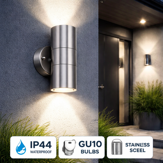 Фасадний настінний світильник ELD Lighting WALL2-BK Twin Up/Down GU10 IP44 вологозахищений вуличний, чорний Київ