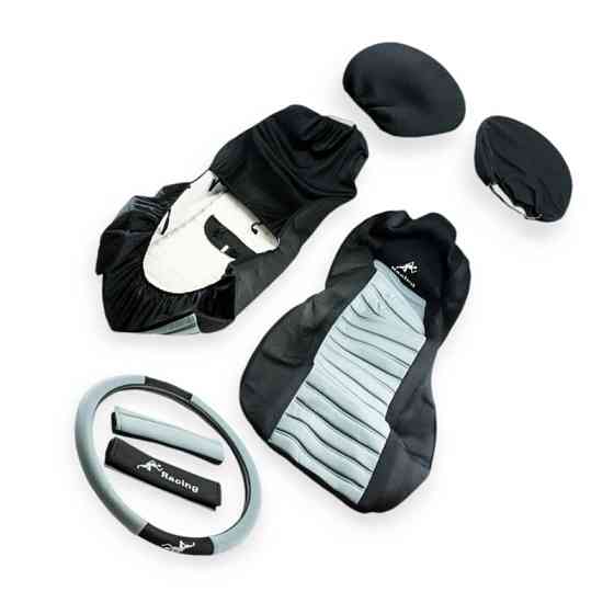 Чохли салону універс. 1+1 передні "тканина" milex tango сірі + чохол керма м + чохол ременя Мукачево