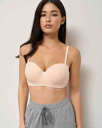 Бюстгальтер хлопковый в рубчик Nicoletta 80574 80B, Бежевый Киев