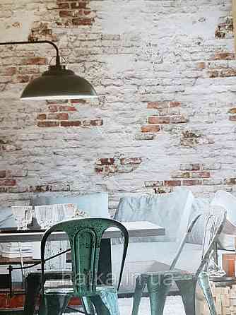 Шпалери вінілові Grandeco One roll one motif 2 EP6101 панно 3д під цеглу під штукатурку коричневий молочний Київ