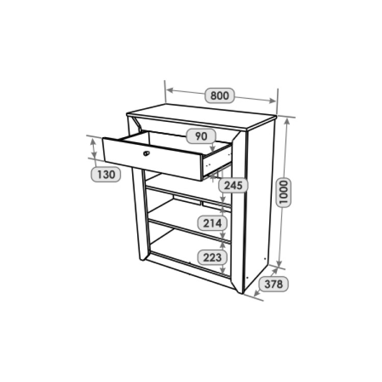 Тумба закрита Еверест Нордік-800 80х38х100 см Білий + Дуб крафт золотий (DTM-5529) Дніпро - фото 8