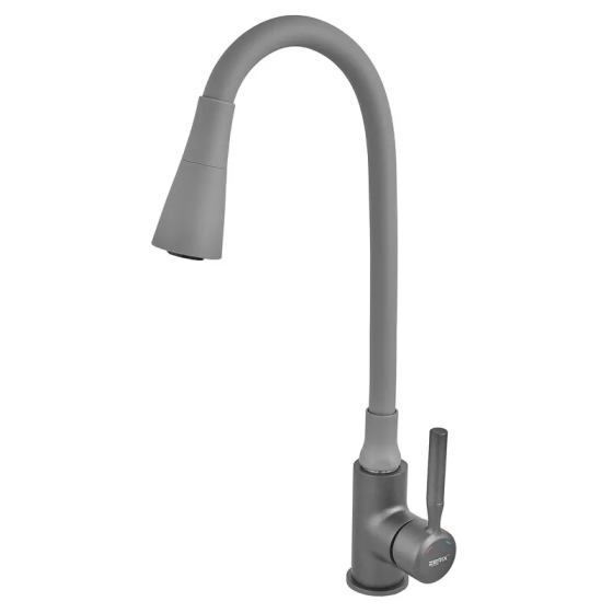 Змішувач для кухні Zerix Atrium-011-T Graphite Refl.Gray (Колір графіт+силік.вилив сірий) (ZX6107) ( 10213 ) Харьков
