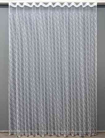 Тюль VR-Textil 1839т Фатин с вышивкой Белый с черным 300х270 см (40-194) Киев