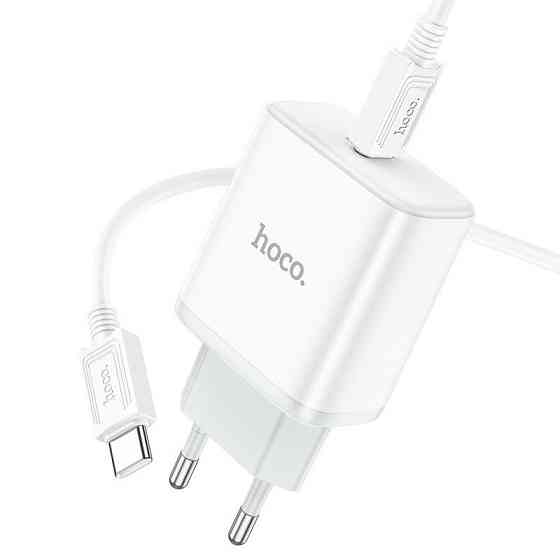 Мережевий зарядний пристрій з кабелем HOCO C104A Stage single port PD20W charger set (Type-C to Type-C) (EU) Одеса