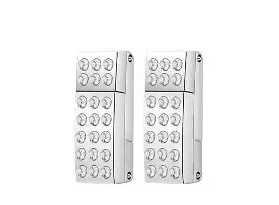 Застібка для шнурків магнітна  металева зі стразами 2 шт Сміла