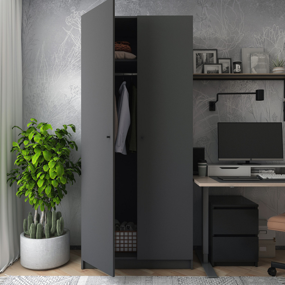 Шафа розпашна для одягу Doros Промо 90х48х204 см Графіт (DRS-011199) Львів - фото 2