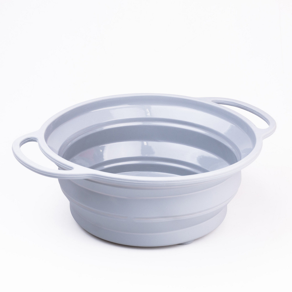 TS Kitchen Друшляк 2.6 л силіконовий складаний з ручками 2.6 л Сірий HP34544G Киев - изображение 2
