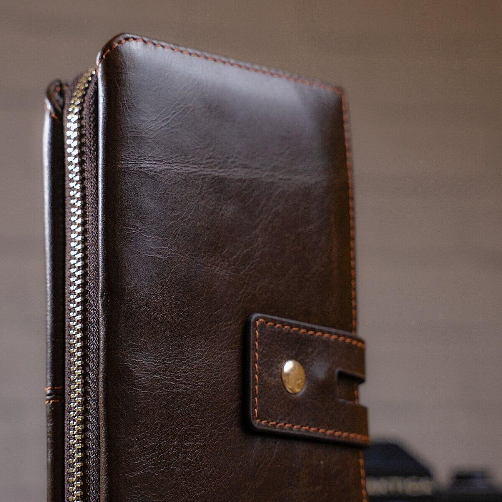 Мужской клатч в гладкой коже 20236 Vintage Коричневый Киев - изображение 6