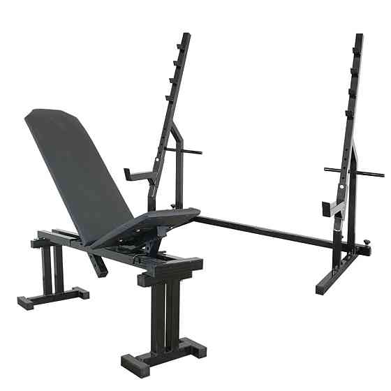 Лавка для жиму регульована 40 на 40 мм + Стійки для присяду з упорами 40 на 40 мм Київ