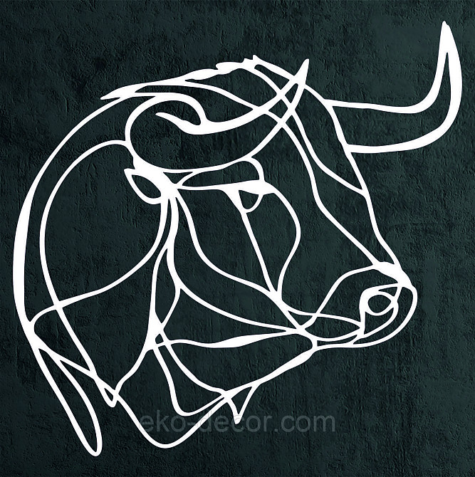 Настенный декор Панно «Бык» Декор на стену 50*50 см, Белый Киев - изображение 7