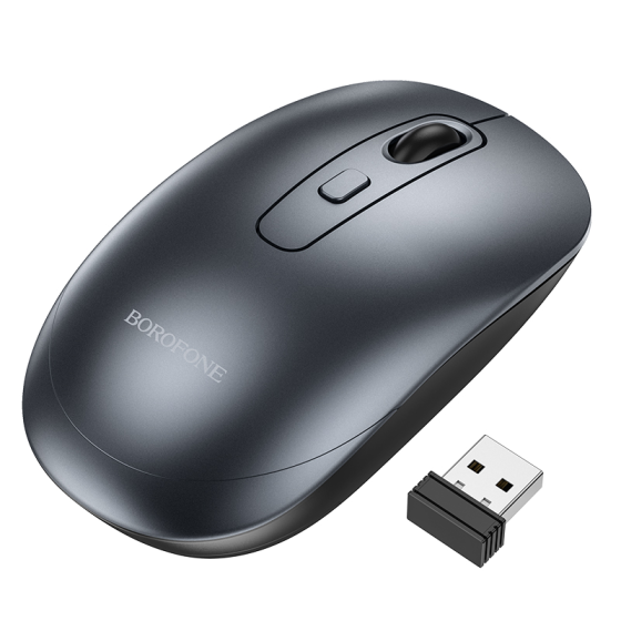 Маніпулятор миша BOROFONE BG13 Winner 2.4G business wireless mouse Black Metal Gray Одеса