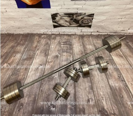 Набор 67 кг Штанга + Гантели металлические разборные 2 по 30 кг Гантели, гири, штанги и диски Киев - изображение 1