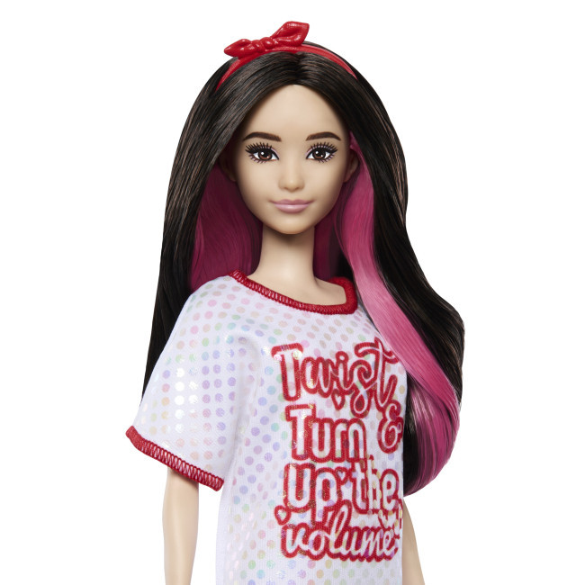 Лялька Barbie Fashionistas у білій сукні-футболці з блискучими деталями (HRH12) Чернігів - фото 3
