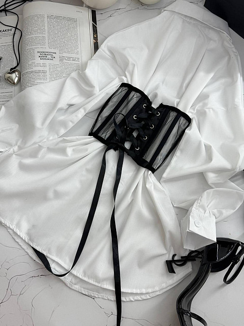 Стильный женский корсет из сетки. Черный, S/M Одесса - изображение 4