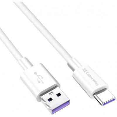 Дата кабель USB 2.0 AM to Type-C 1.0m 5A white ColorWay (CW-CBUC019-WH) Винница