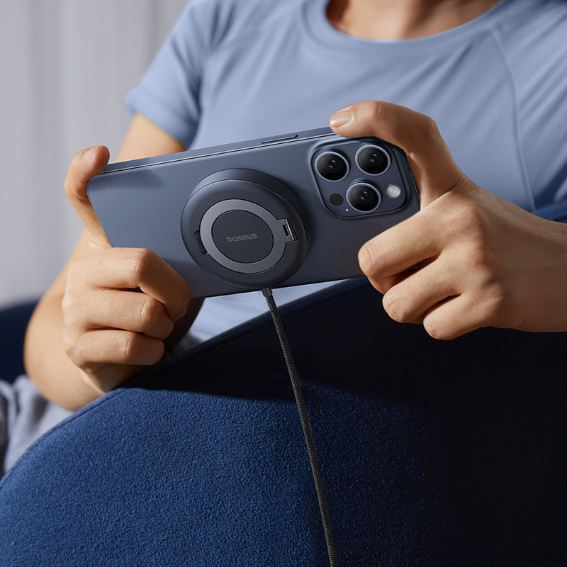 Бездротовий зарядний пристрій Baseus Simple Mini4 Magnetic Wireless Charging Stand Qi2 15W Universal Explorer Edition Cosmic Black Київ - фото 11