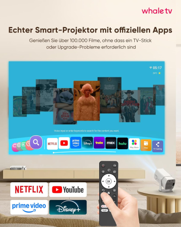 Смарт-проектор PYIER 4K Full HD WiFi 6 Bluetooth: портативный мини-кинотеатр, Netflix, автокоррекция, поворот 270°, Android TV Киев